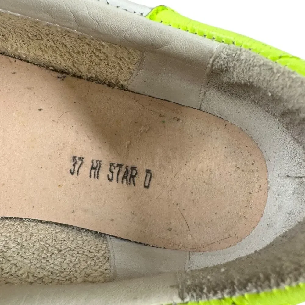 Golden Goose GGDB Hi Star Sneakers 37 7 Zebra Glitter Star Platform Distressed - Picture 14 of 14